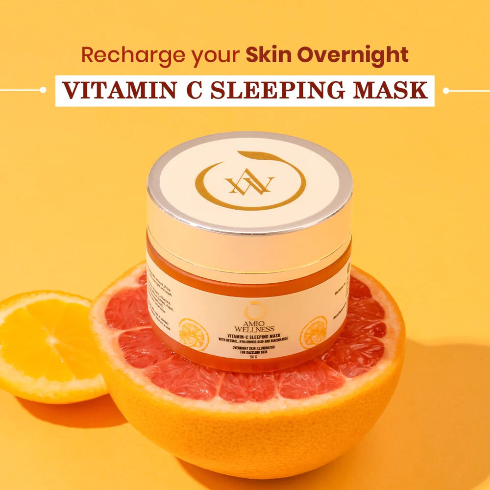 Vitamin C overnight sleeping mask for softer skin | Contains Niacinamide & Hyaluronic acid | 50ml