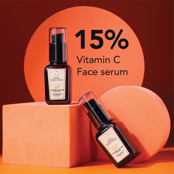 Amio Wellness 15% Vitamin C Serum For Glowing Skin|Ultimate glow elixir for luminous skin | 30ml